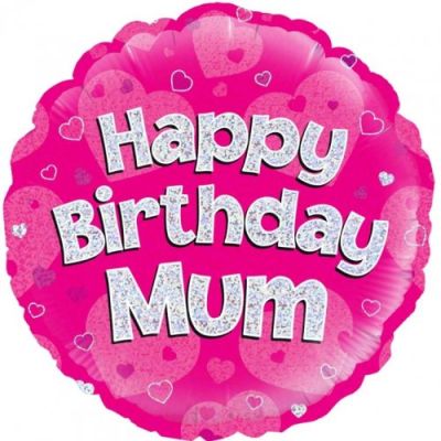 Oaktree Foil 45cm Happy Birthday Mum Pink