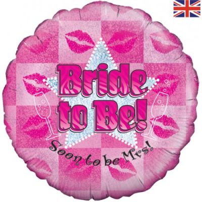 Oaktree Foil 45cm (18") Bride To Be Pink Kisses