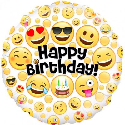 Oaktree Foil 45cm Emoji Happy Birthday