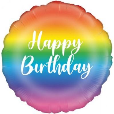 Oaktree Foil 45cm (18") Rainbow Happy Birthday