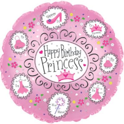 CTI Foil 45cm Birthday Princess Pink
