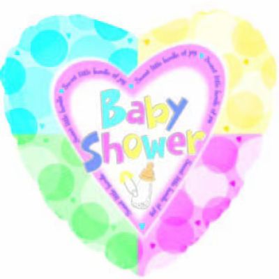 CTI Foil Heart 45cm (18&quot;) Baby Shower Quadrants (Discontinued)
