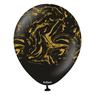 Kalisan Printed Latex 25/30cm (12") Black Space Nebula with Gold Print