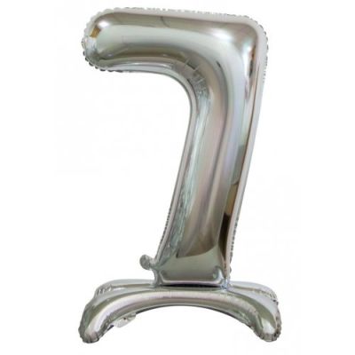 Decrotex Foil 76cm (30&quot;) Giant Standing Silver Luxe Number 7 (Air Fill)