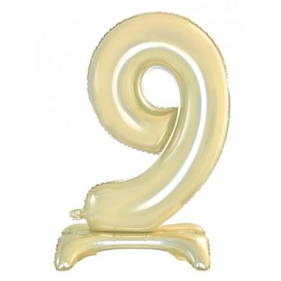 Decrotex Foil 76cm (30&quot;) Giant Standing Gold Luxe Number 9 (Air Fill)
