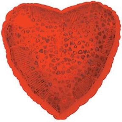 CTI Foil Heart 45cm (18&quot;) Prismatic Pattern Red (Unpackaged) (Discontinued)