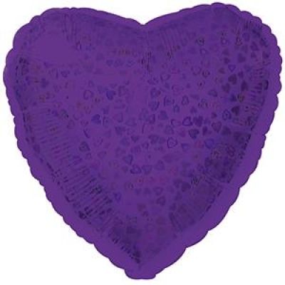CTI Foil Heart 45cm (18&quot;) Prismatic Pattern Purple (Unpackaged) (Discontinued)