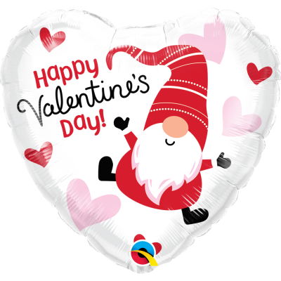 Qualatex Foil Heart 45cm (18") Valentine's Day Gnome