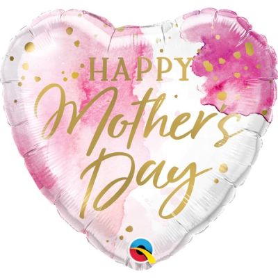 Qualatex Foil Heart 45cm (18") Mother's Day Pink Watercolor