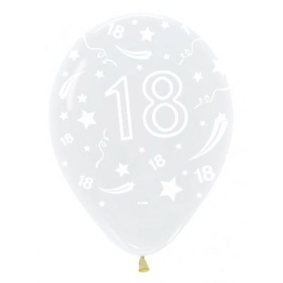 DTX (Sempertex) Balloon 25/30cm 18th Crystal Clear