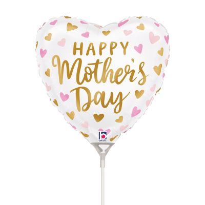 Betallic Microfoil 22cm (9") Satin Mother's Day Hearts - Air Fill (Unpackaged)