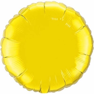 Qualatex Foil Round Solid 45cm (18") Citrine Yellow (Unpackaged)