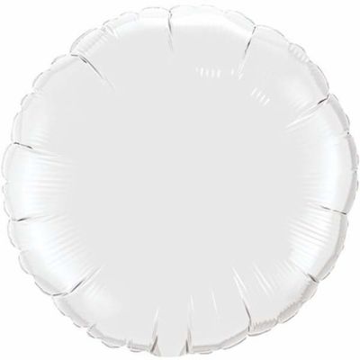 Qualatex Foil Solid Round 45cm (18") White (Unpackaged)