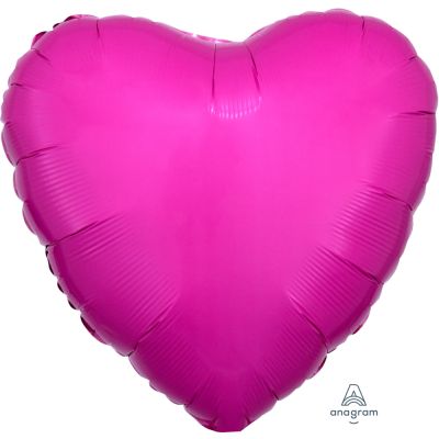 Anagram Foil Solid Colour Heart 45cm (18&quot;) Bright Bubble Gum Pink