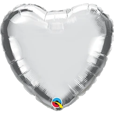 Qualatex Foil Solid Heart 45cm (18") Silver (Unpackaged)