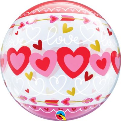 Qualatex Bubble 56cm (22") Love Connected Hearts 