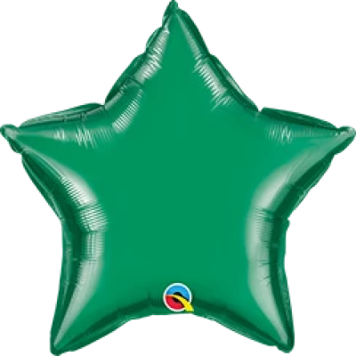 Qualatex Micro-Foil Solid Star 22cm (9") Emerald Green (Air Fill & Unpackaged)
