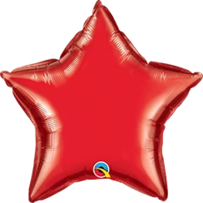 Qualatex Micro-Foil Solid Star 22cm (9") Ruby Red (Air Fill & Unpackaged)