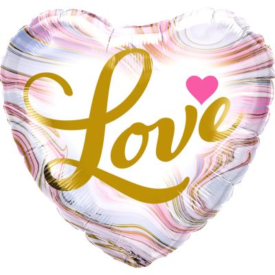 Qualatex Heart Foil 45cm (18") Love Colorful Marble