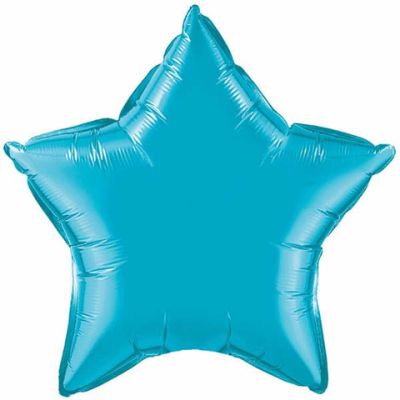 Qualatex Micro-Foil Solid Star 10cm (4") Turquoise (Air Fill & Unpackaged)