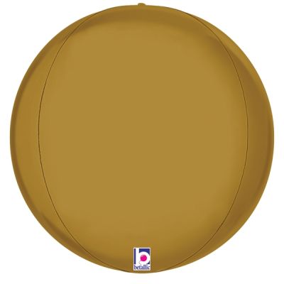 Betallic Multi Sided Foil Shape 11&quot; Satin Gold Globe (Discontinued)