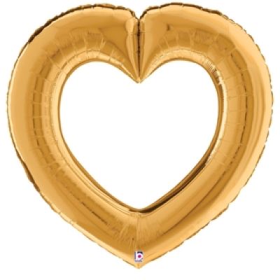 Betallic Foil Shape 104cm (41&quot;) Linking Heart Gold