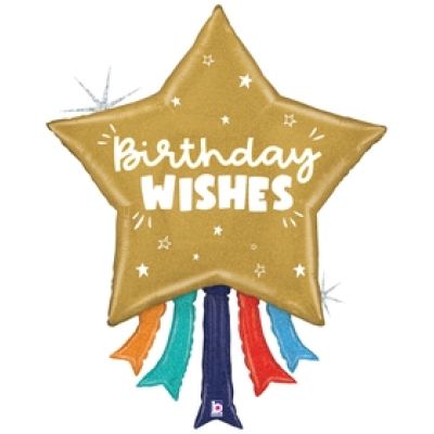 Betallic Foil Shape 109cm (43") Birthday Wishes