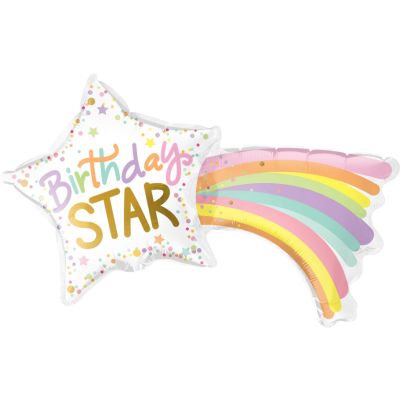 Qualatex Micro-Foil 35cm (14&quot;) Shape Birthday Star (Air Fill &amp; Unpackaged)