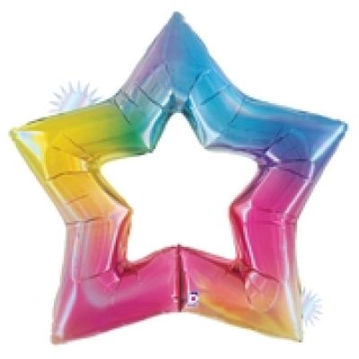 Betallic Holographic Foil Star 121cm (48") Linking Star Opal Rainbow