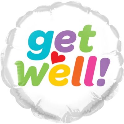 Qualatex Micro-Foil 10cm (4") Get Well Colorful (Air Fill & Unpackaged)