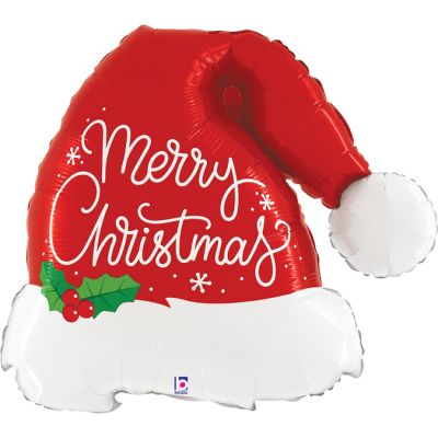 Betallic Foil Shape 69cm (27") Christmas Santa Hat