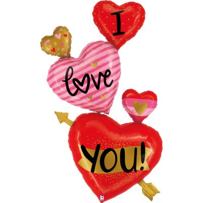 Betallic Foil Shape 164cm (65") Special Delivery ILY Hearts
