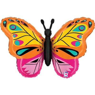 Betallic Foil Shape 76cm (30") Colourful Butterfly