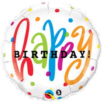Qualatex Foil 45cm (18") Happy Birthday Dots (discontinued)