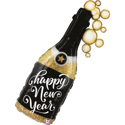 Betallic Foil Shape 99cm (39") New Year Champagne Bubble