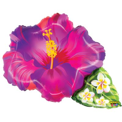 Betallic Foil Shape 76cm (30") Mighty Tropical Flower Purple