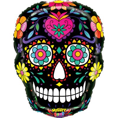 Betallic Foil Shape 56cm (22") Mighty Black Sugar Skull