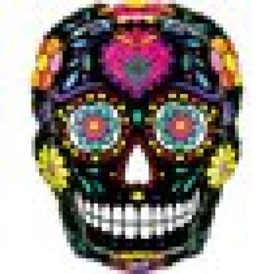 Betallic Foil Shape 56cm (22") Mighty Black Sugar Skull