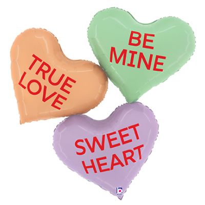 Betallic Foil Shape 94cm (37") Conversation Heart Message