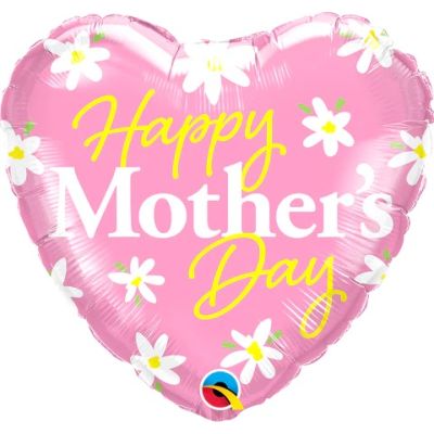 Qualatex Foil Heart 45cm (18") Mother's Day Contempo Daisies 