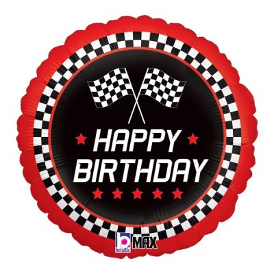 Betallic Foil 45cm (18") Checkered Flag Birthday