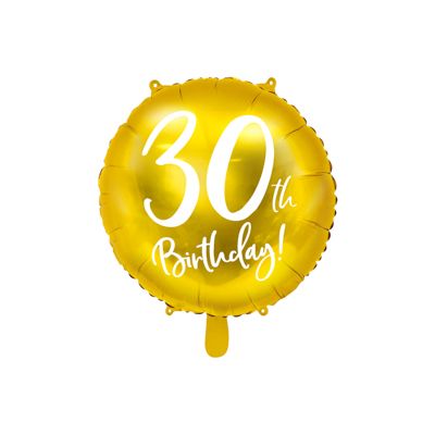 Party Deco Foil Matte Cursive 30th Birthday Gold 45cm