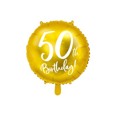 Party Deco Foil Matte Cursive 50th Birthday Gold 45cm