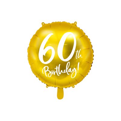 Party Deco Foil Matte Cursive 60th Birthday Gold 45cm