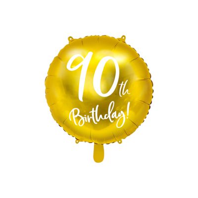 Party Deco Foil Matte Cursive 90th Birthday Gold 45cm