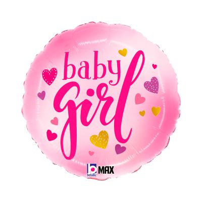 Betallic Foil 46cm (18") Baby Girl Pink Hearts