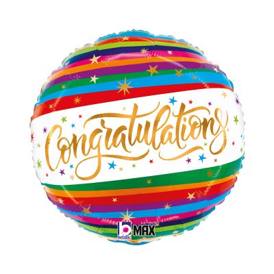 Betallic Foil 46cm (18") Congratulations Fun Stripe