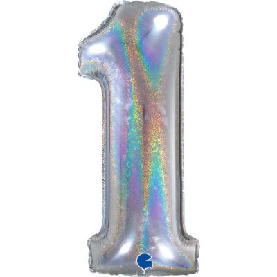Grabo Foil 66cm (26") Mid-Size Glitter Holographic Number 1