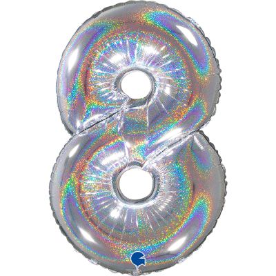 Grabo Foil 66cm (26") Mid-Size Glitter Holographic Number 8