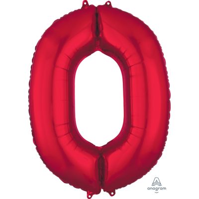 Anagram Foil 86cm (34") Red Number 0 (Discontinued)